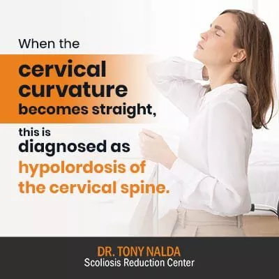 when the cervical curvature 400 when the cervical curvature