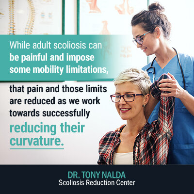 while adult scoliosis can be painful