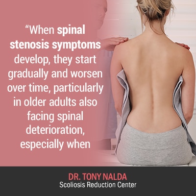 when spinal stenosis symptoms develop 400