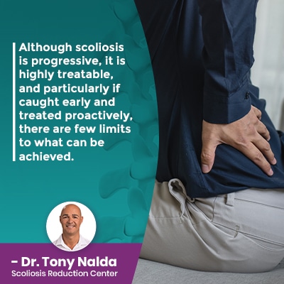 Although scoliosis is progressive 
