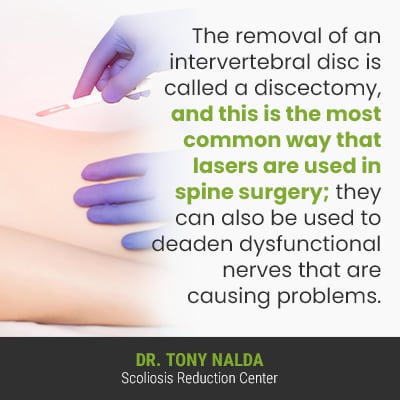 The removal of an intervertebral