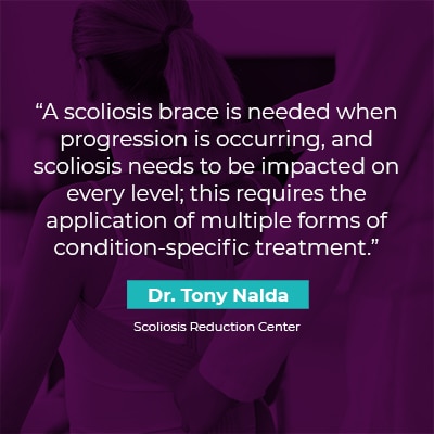 A scoliosis brace is needed 