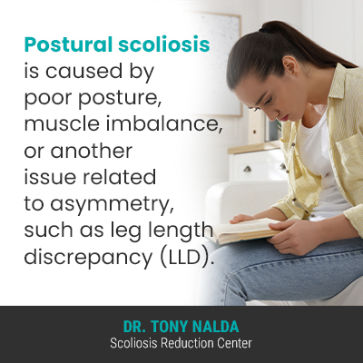 Postural scoliosis is caused by 400