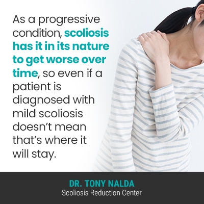 As a progressive condition scoliosis 