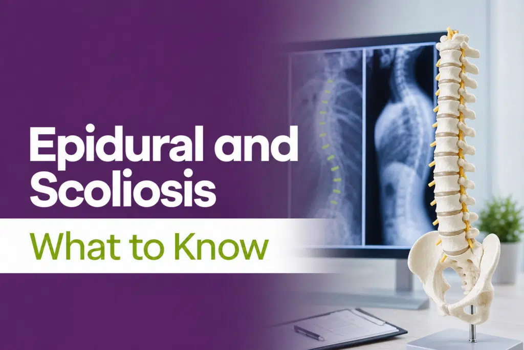 A featured image post for the blog titled: “Epidural and Scoliosis What to Know"