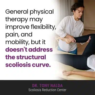 A visual representation of the quote from the text starting with “General physical therapy can help"